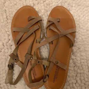 American Eagle Strappy Tan Sandals